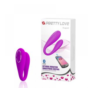 Vibrador de Casal com 12 Modos de Vibração Controlado via Bluetooth – PRETTY LOVE AUGUST