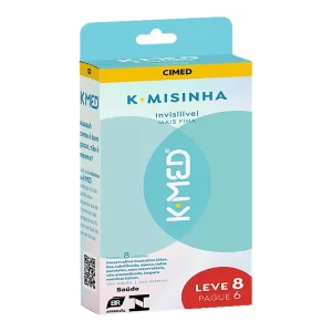 Preservativo Masculino K-Med K-Misinha Lubrificado Invisível Mais Fina – 8 Unidades