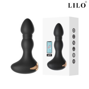 Plug anal, com 10 modos de vibração, possui controle remoto com APP, pelo smartphone – LILO