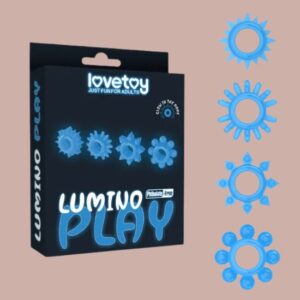 Kit com 4 Anéis Penianos com Brilho no Escuro