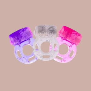 Anel Peniano com Vibrador e Massageador de Silicone