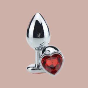 Plug Anal de Cristal com Coração - Tam P