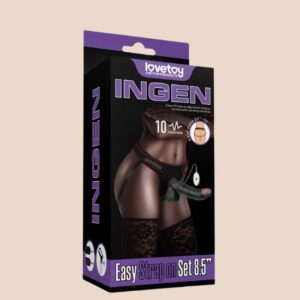 Cinta Peniana Realística com Vibração Easy Strapon Set 8.5''