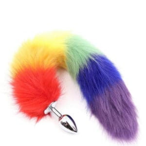 Plug Anal Metal com Cauda Colorida