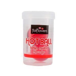 Hot Ball Beija Muito - Bolinha Lubrificante Beijável Morango para Sexo Oral