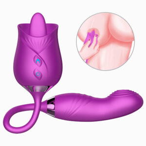 Vibrador Duplo Flexível com 10 movimentos de língua,10 modos de vibração e 10 intensidades de pulsação em sua ponta