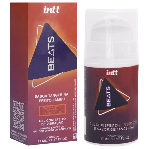 Beats Vibration Tangerina Power Extra Forte 17ml - Gel Lubrificante Multifuncional com Sabor de Tangerina, Vibração, Pulsação e Aquecimento