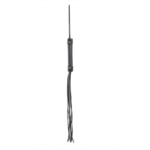 Chicote Preto BDSM de Couro Sintético Atóxico – Acessório Sensual Resistente, Discreto