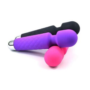 Massageador Varinha Mágica Recarregável com 20 Modos de Vibração, 7 Níveis de Intensidade e Resistente à Água – Silicone Macio para Estímulo e Alívio de Tensão