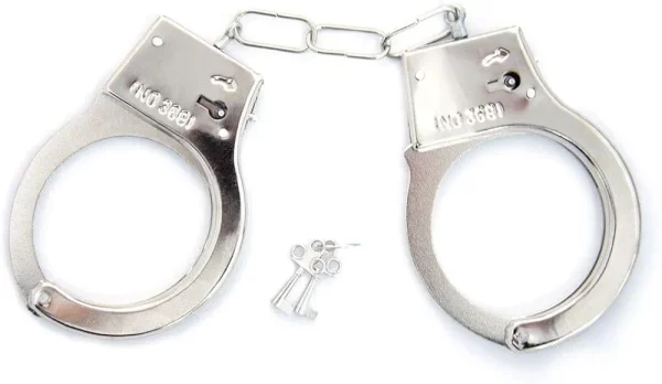 Algemas de Metal Fetish Prank - 50 Tons de Prazer INTT | Algemas Sexy, Fetiche, Metal Cromado, Ajuste Personalizado, Segurança e Estilo