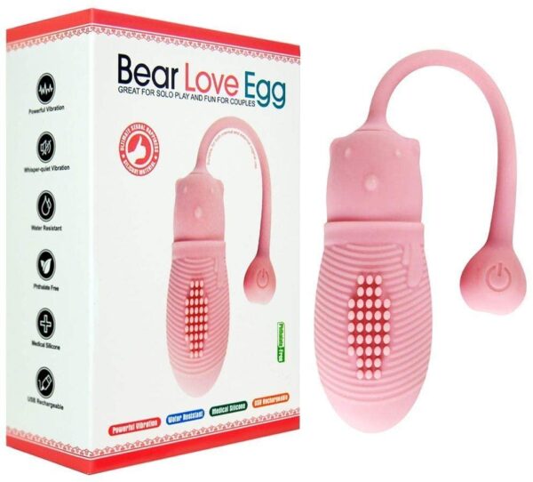 Cápsula Vibratória Urso Recarregável Bear Love Egg em Silicone Macio - 10 Modos de Vibração Potentes e Silenciosos para Prazer Intenso - Image 2