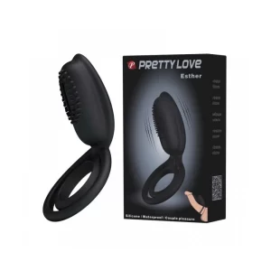 Anel Peniano Vibratório em Silicone com Estimulador Clitoriano Pretty Love Esther – Potência, Conforto e Prazer Prolongado