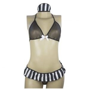 Mini Fantasia Presidiária Sexy para Adultos – Tamanho Único, Fantasia Temática