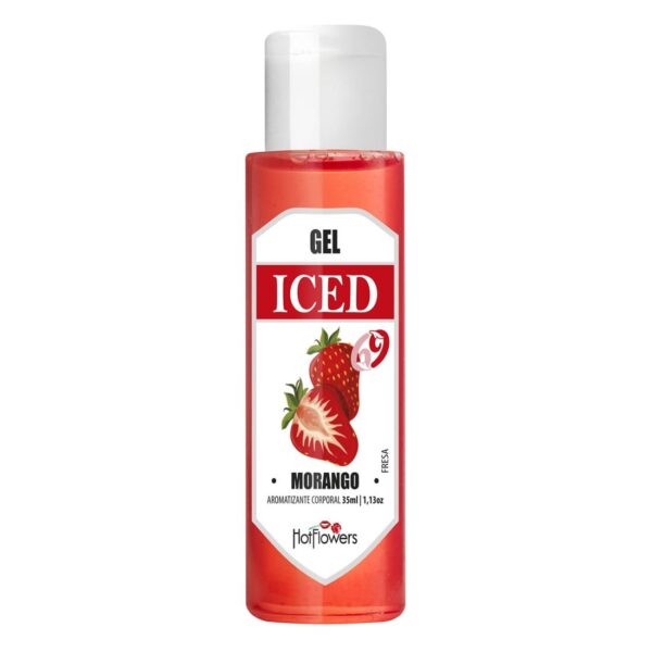 Gel Aromatizante Iced Morango - Gel Térmico Beijável para Massagem Corporal, Preliminares e Sexo Oral | Excita e Aquece com Sabor