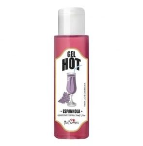 Gel Aromatizante Hot Flowers Sabor Espanhola – Gel Térmico Beijável para Massagem e Sexo Oral, Excitante e Aquecedor