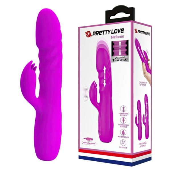 Vibrador Vai e Vem Recarregável com Estimulador de Clitóris - Image 2
