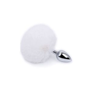 Plug Anal Metalizado com Pompom Colorido – Alumínio Fundido, 13cmx2,8cm de Diâmetro