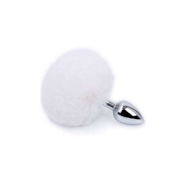 Plug Anal Metalizado com Pompom Colorido - Alumínio Fundido, 13cmx2,8cm de Diâmetro