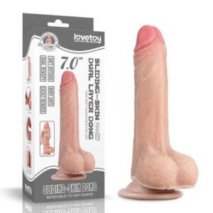 Pênis Realístico com Ventosa de Fixação | Textura Macia, Interior Firme, Escroto e Veias Salientes – TPE Seguro, Resistente à Água, 17,5 cm