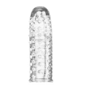 Capa Peniana Transparente com Saliências Massageadoras em Silicone – Aumenta Ereção, Volume e Estimula o Prazer | Brinquedo Erótico Fetish