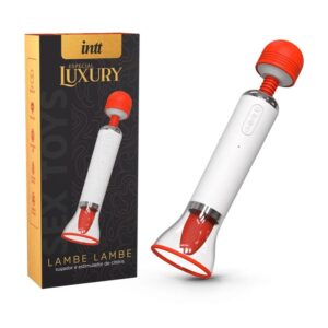 Lambe Lambe Vibrador 2 em 1: Massageador com Sucção, Língua Estimuladora e 12 Modos de Vibração, Aquecimento e Carregamento USB em Silicone