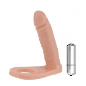 Anel Companheiro com Vibração 16×3,5 cm – Dupla Penetração, Conforto para Casais