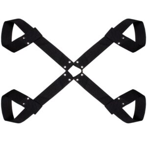Amarra 4 Estações Dominatrix – Algemas Interligadas em Bedin Laminado PVC para Controle e Prazer
