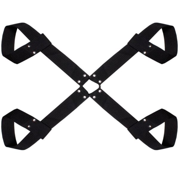 Amarra 4 Estações Dominatrix - Algemas Interligadas em Bedin Laminado PVC para Controle e Prazer