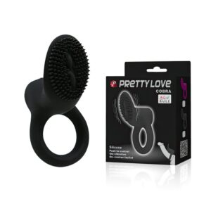 Anel Peniano em Silicone com Vibrador e Estimulador de Clitóris – Prazer Duplo para Casais
