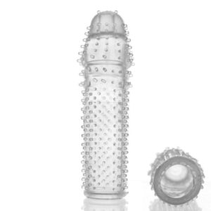 Capa Peniana Transparente com Cerdas Massageadoras – Estímulo Extra, Conforto e Prazer, Material Atóxico, Ideal para Casais, Fácil Limpeza e Encaixe Perfeito