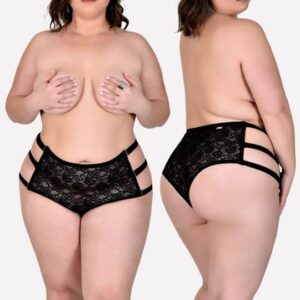 Calcinha Sexy em Renda com Tiras Laterais e Ganchos na Cintura – Conforto, Sensualidade e Estilo – Tamanho 48-50