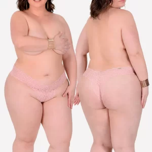 Calcinha Sexy em Renda – Conforto, Elasticidade e Estilo para Tamanhos 48 e 50 – Preto e Vermelho