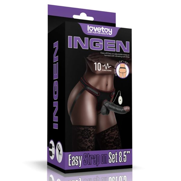 Cinta Peniana Realística com Vibração Easy Strapon Set 8.5'' - Image 5