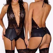 Body Sensual em Renda e Lycra Sirré Preto – Tamanho Único, Elegância e Conforto para Momentos Especiais