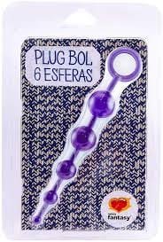 Plug Anal com 6 Esferas Sexy, Vibração Ajustável, Silicone Atóxico, Resistente à Água
