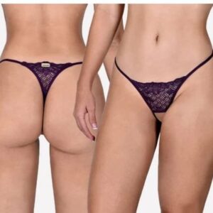 Calcinha Aberta em Renda Fio Dental Sensual com Abertura Inferior – Tamanho Único (36-40) em Cores Variadas