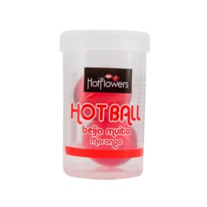 Hot Ball Beija Muito – Bolinha Lubrificante Beijável Morango para Sexo Oral