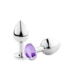 Plug Anal em Metal com Pedra Lapidada – Pequeno, Elegante e Sofisticado – Ideal para Iniciantes e Conforto Garantido