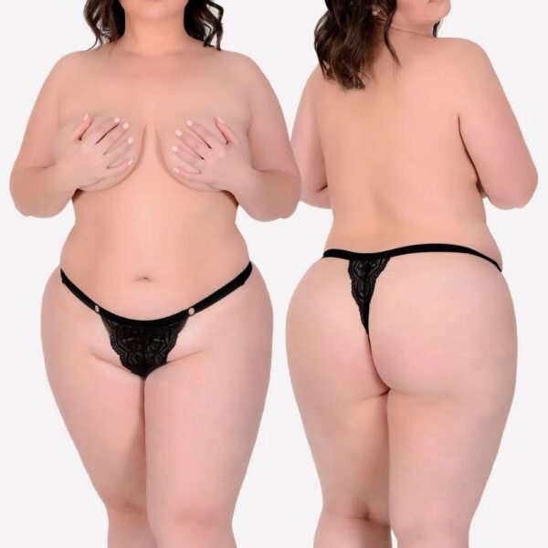 Tanga Plus Size de Renda com Elástico Largo na Cintura - Conforto, Sofisticação e Ajuste Perfeito