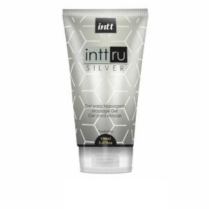 InttRu Silver Gel para Massagem Sensual – Textura Escorregadia para Prazer e Intimidade nas Preliminares