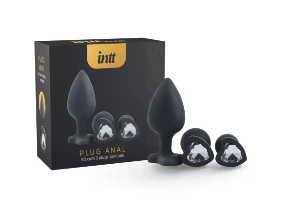 Kit 3 Plugs Anais com Joias em Coração Soft Touch - Conforto e Estilo em Silicone para Prazer Anal Gradual - Image 2