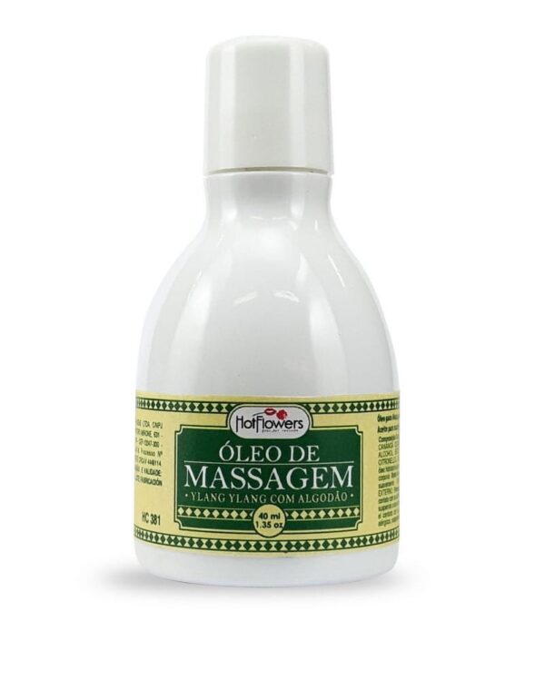 Óleo de Massagem Corporal Ylang Ylang e Algodão com Óleo de Coco - Sensação Térmica e Aromaterapia Relaxante
