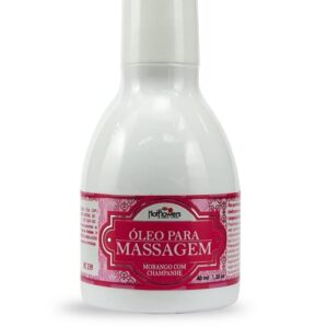 Óleo para Massagem Sensual Morango com Champagne – Hidratante, Quente e Saboreável para Momentos Íntimos