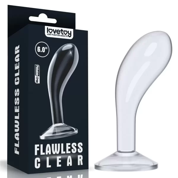 Plug Anal Transparente 15cm com Saliências e Cabeça Oval - Image 2