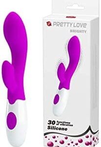 Vibrador Brighty Super Hi-Tech com 30 Funções, 3 Velocidades e 27 Modos de Pulsação – Estilo Rabbit
