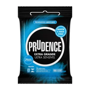 Preservativo Prudence Extra Grande Ultra Sensível 56mm com Reservatório