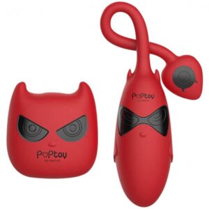 PopToy Devil – Vibrador Bullet Temático com 10 Modos de Vibração, Controle Remoto, Resistente à Água e Olhos Iluminados – Aprovado para Prazer e Discrição